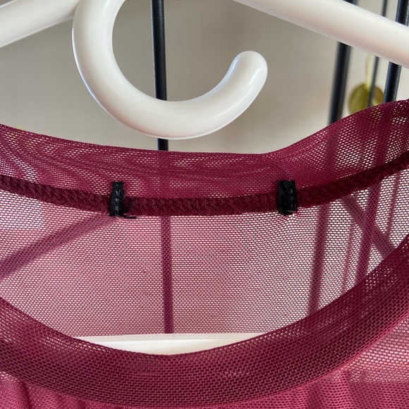 Dynamite Burgundy Mesh Bodysuit - Picture 3 of 5